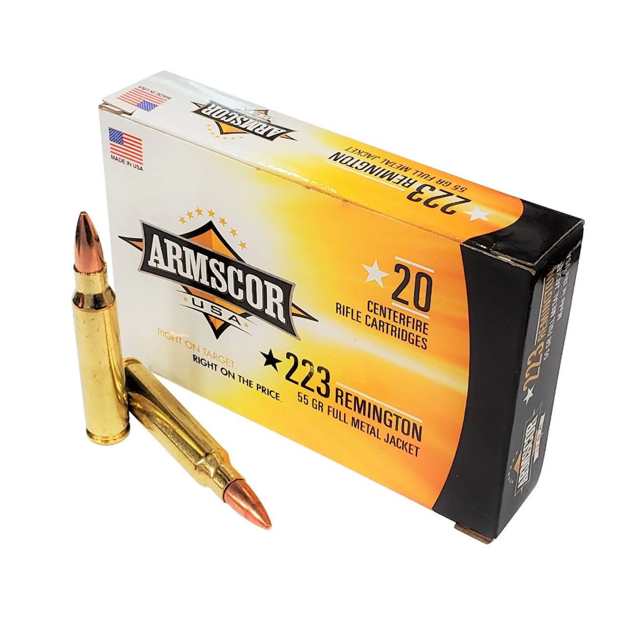 Armscor .223 Rem. Rifle Ammo - 55 Grain | Full Metal Jacket | 20rd Box