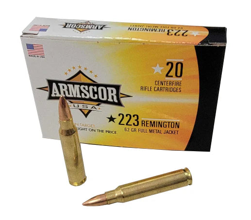 Armscor .223 Rem. Rifle Ammo - 62 Grain | Full Metal Jacket | 20rd Box