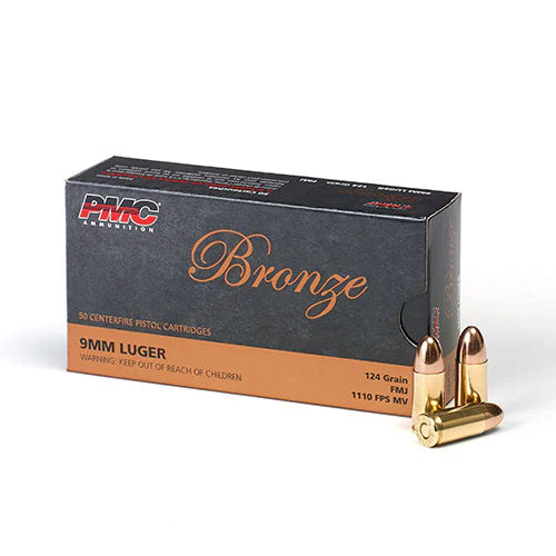 PMC Bronze 9mm Luger Handgun Ammo - 124 Grain | FMJ