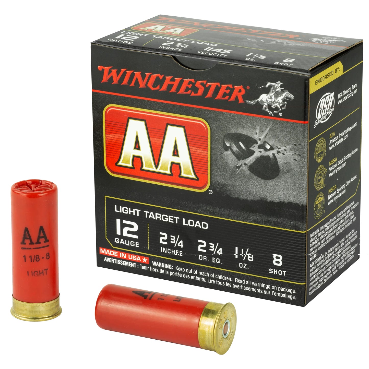 Win Aa Trgt 12ga 2.75" #8 25/250