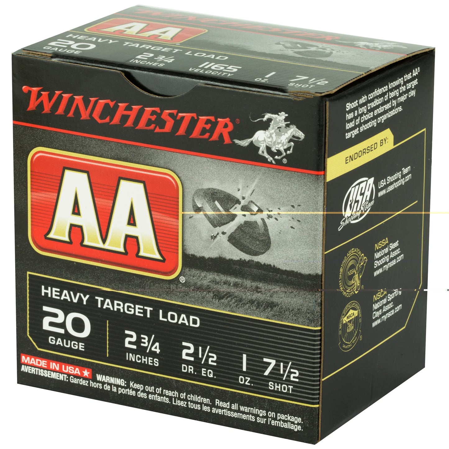 Win Aa Trgt 20ga 2.75" #7.5 25/250