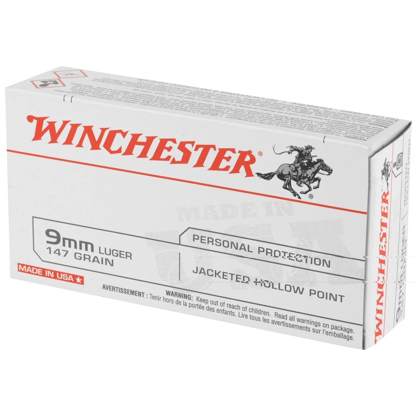 Winchester USA 9mm 147 Grain |JHP|  (50 Round Box)