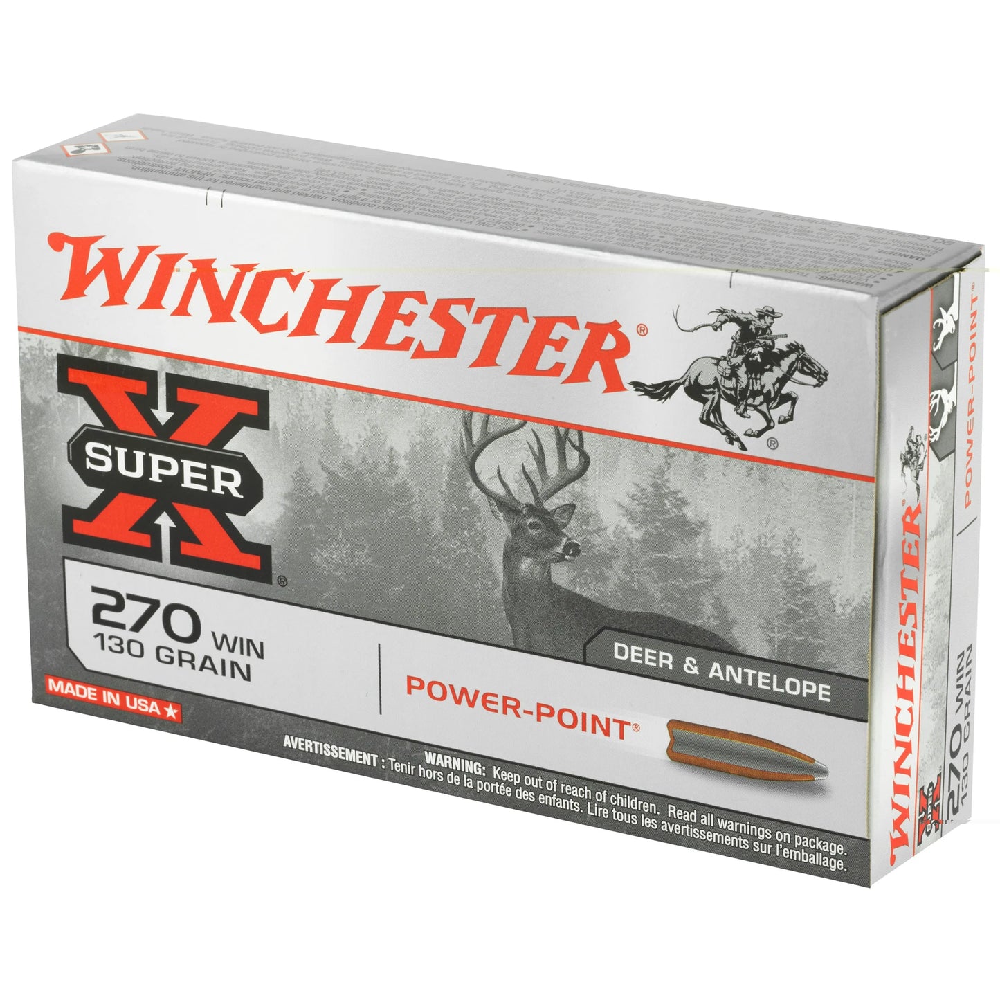 Winchester Ammunition, Super-X, 270WIN, 130 Grain | PSP |  (20 Round Box)