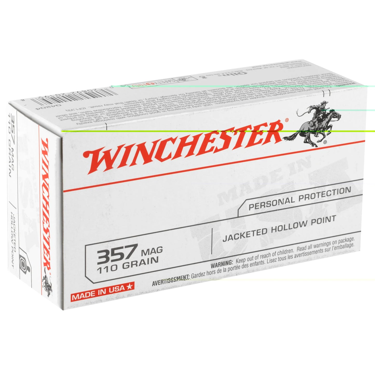 Winchester Ammunition, USA, 357 MAG, 110 Grain |JHP |  (50 Round Box)