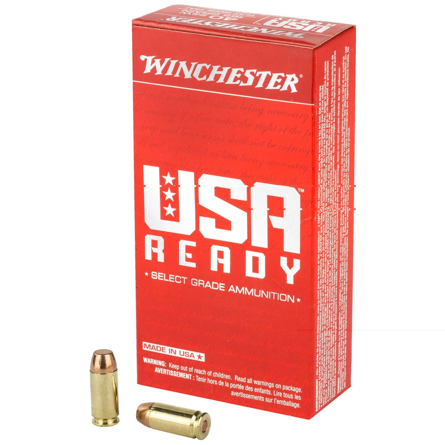 Winchester, USA Ready, .40 S&W, 165 Grain | FMJ |  (50 Round Box)