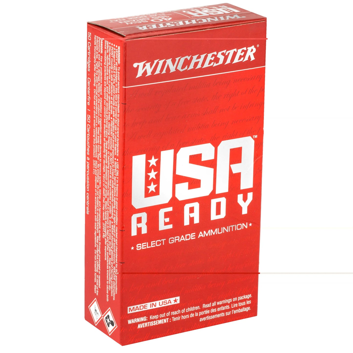 Winchester, USA Ready, .40 S&W, 165 Grain | FMJ |  (50 Round Box)