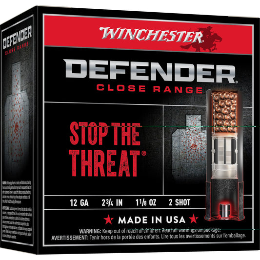 Winchester Ammunition, DEFENDER, 12 Gauge 2.75", #2, 1 1/8 oz, Lead Shot   (25 Round Box)