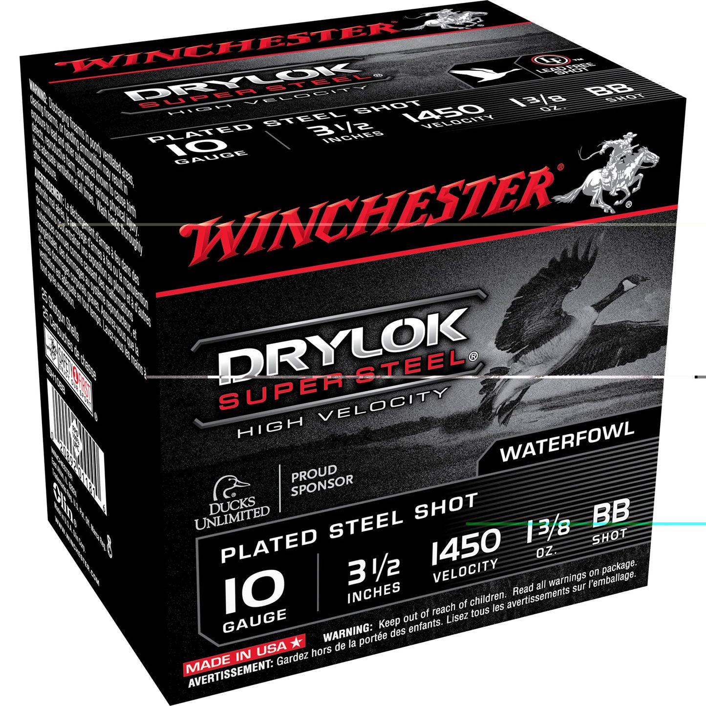 Winchester Ammunition, DRYLOK SUPER STEEL, 10 Gauge 3.5", #BB, 1 3/8 oz, Steel Shot, 25 Round Box