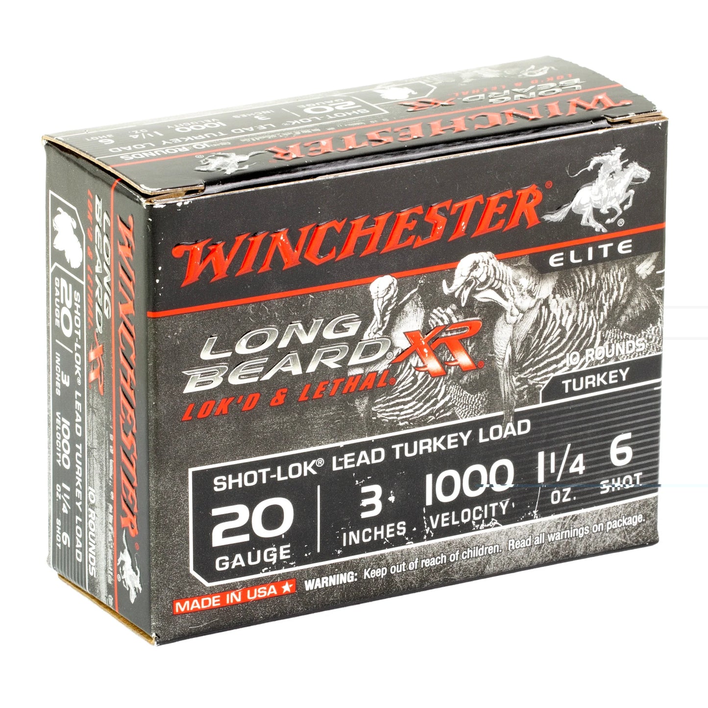 Winchester Ammunition, Long Beard XR, 20 Gauge, 3", #6, 1 1/4 oz, Shotshell, Shot-Lok with Lead Shot  (10 Round Box)