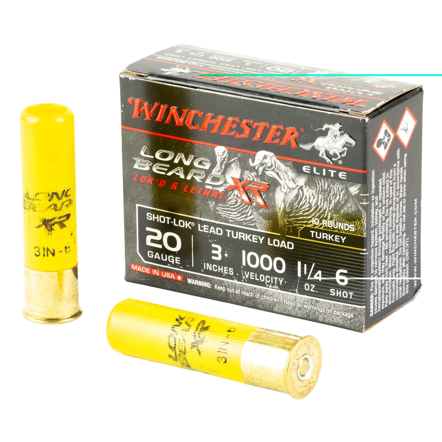 Winchester Ammunition, Long Beard XR, 20 Gauge, 3", #6, 1 1/4 oz, Shotshell, Shot-Lok with Lead Shot  (10 Round Box)