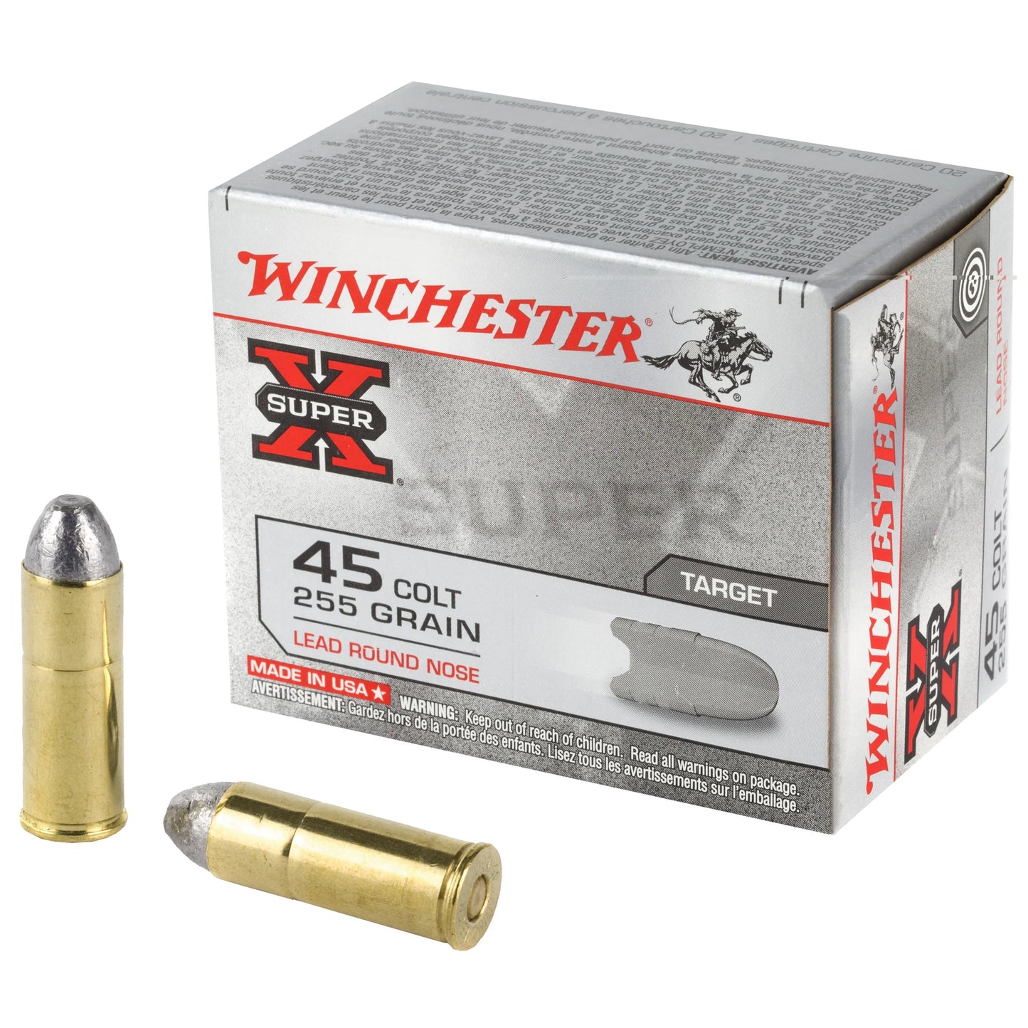 Winchester, SuperX, .45 Colt 255 Grain | LRN |  (20 Round Box)