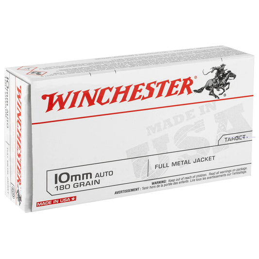 Winchester Ammunition, USA, 10MM, 180 Grain, Full Metal Jacket  (50 Round Box)