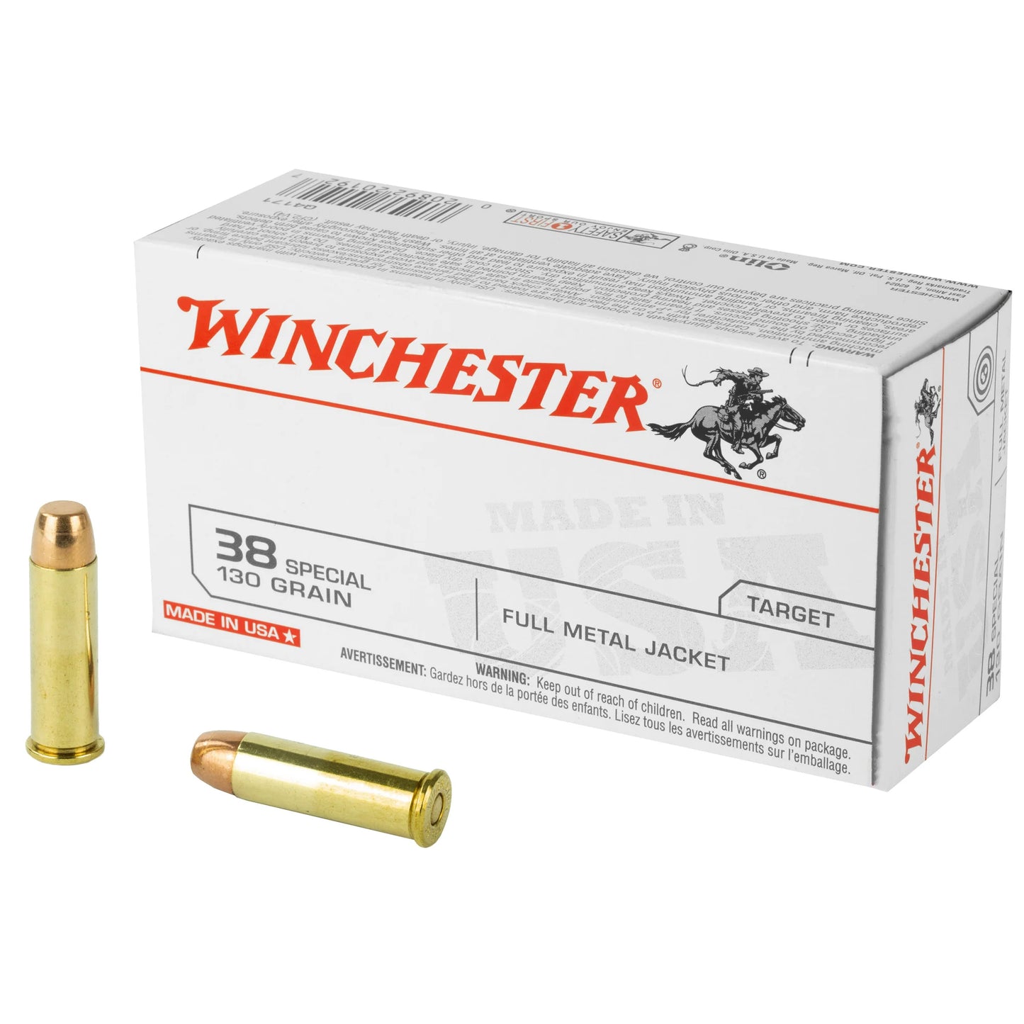 Winchester Ammunition, USA, 38 Special, 130 Grain | FMJ |  (50 Round Box)