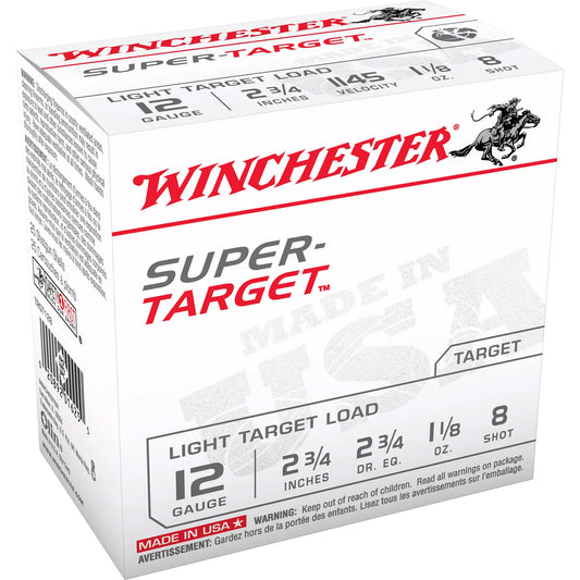 Winchester Ammunition, Super Target, 12 Gauge 2.75", #8, 1 1/8 oz  (25 Round Box)