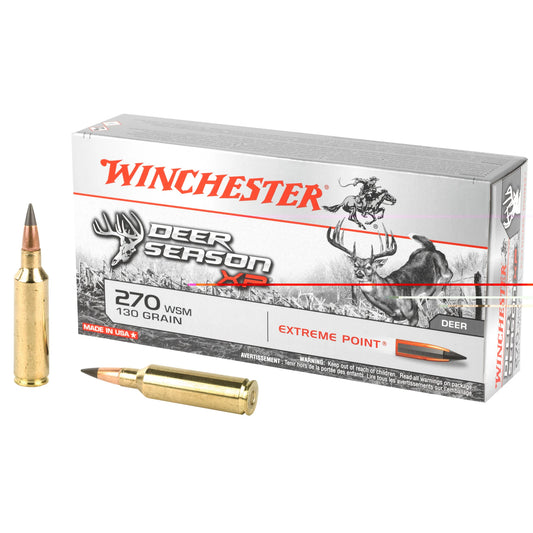 Winchester Ammunition, Deer Season, 270 Winchester Short Magnum, 130 Grain, Extreme Point Polymer Tip  (20 Round Box)