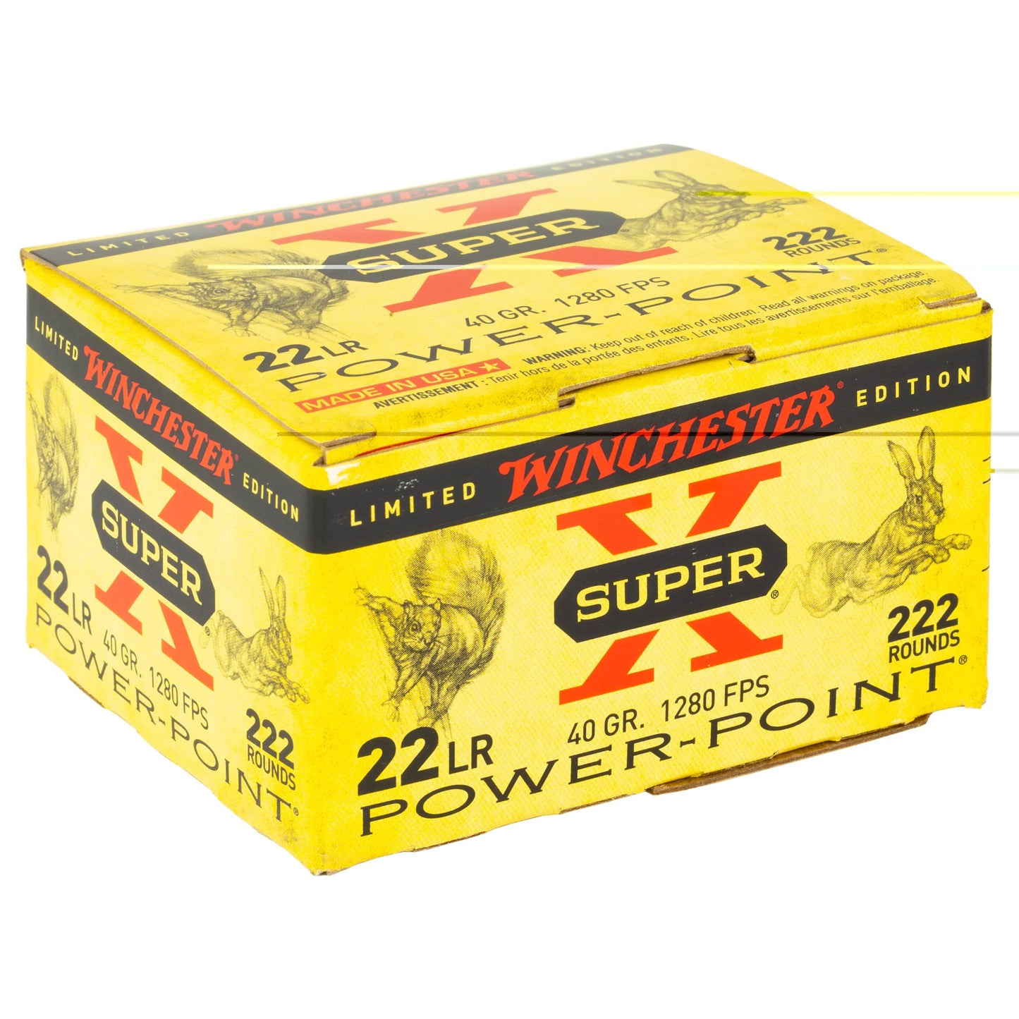 Winchester Ammunition, Super-X, Power-Point, 22 LR, 40 Grain, Power PointHollow Point, 222 Round Box