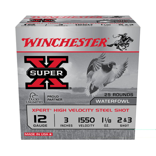 Winchester Ammunition, Super-X XPERT HV, 12 Gauge 3", #2 Shot, 1 1/8 oz, Steel Shot  (25 Round Box)