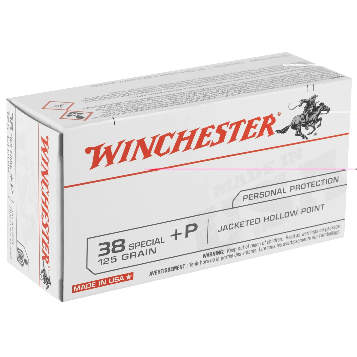 Winchester Ammunition, USA, 38 Special +P, 125 Grain | JHP |  (50 Round Box)