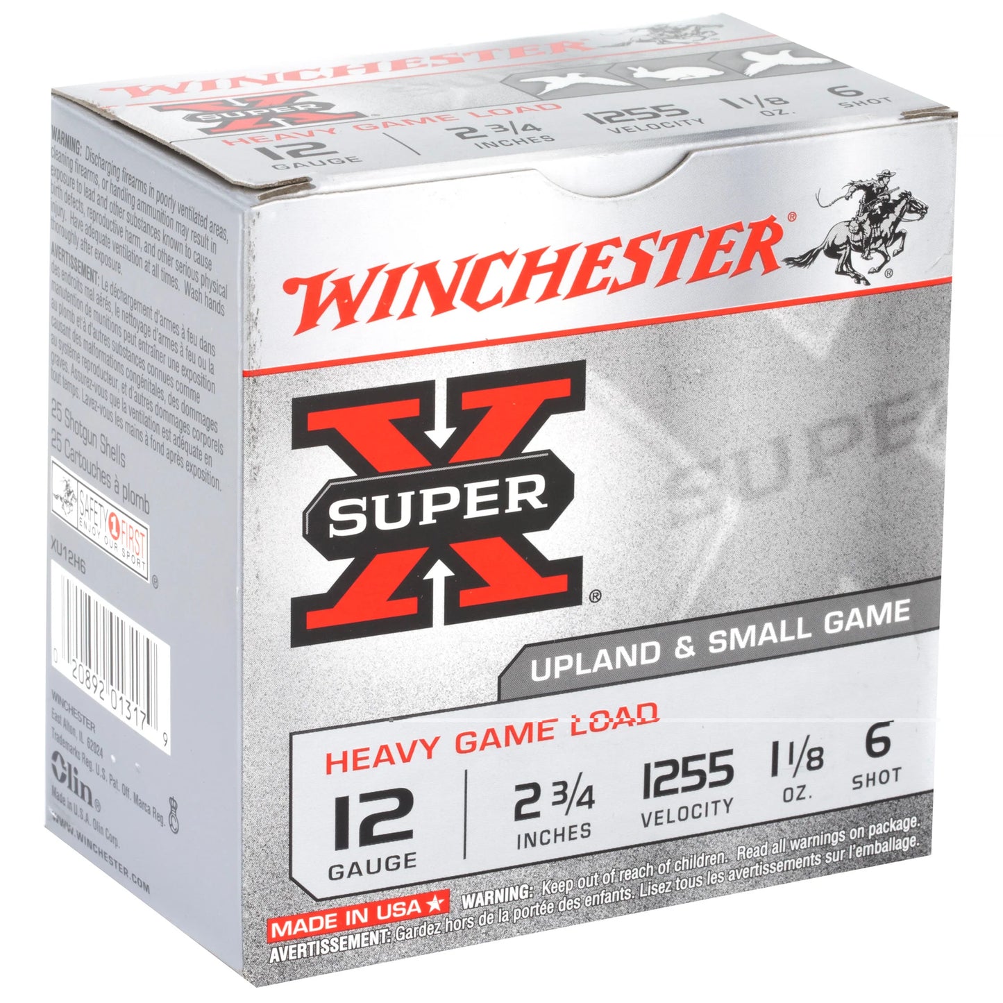 Winchester Ammunition, Super-X, 12 Gauge, 2.75", Heavy Game Load, #6, 1.125 oz., Shotshell  (25 Round Box)