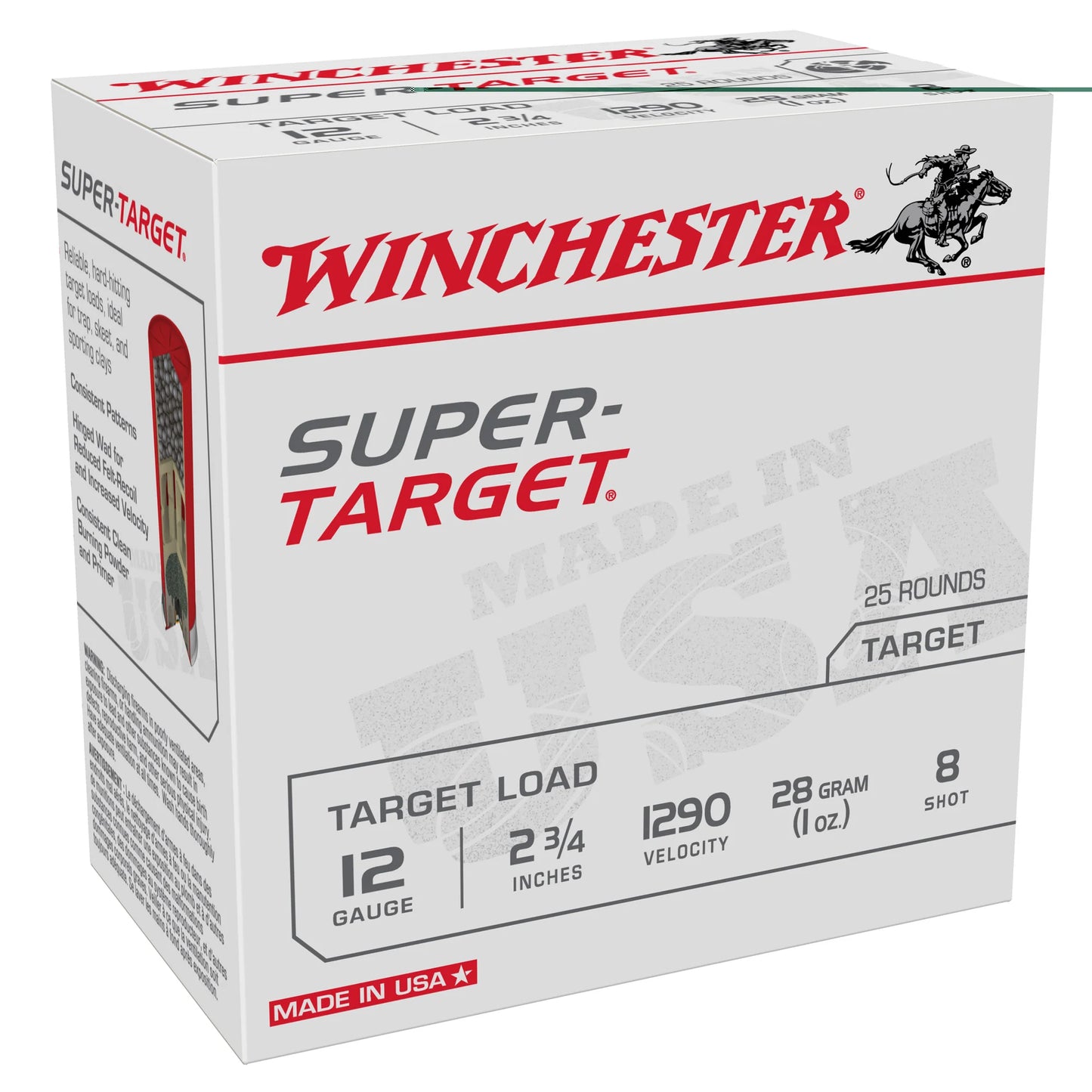 Winchester Ammunition, Super Target, 12 Gauge 2.75", #8, 1 oz, Shotshell  (25 Round Box)