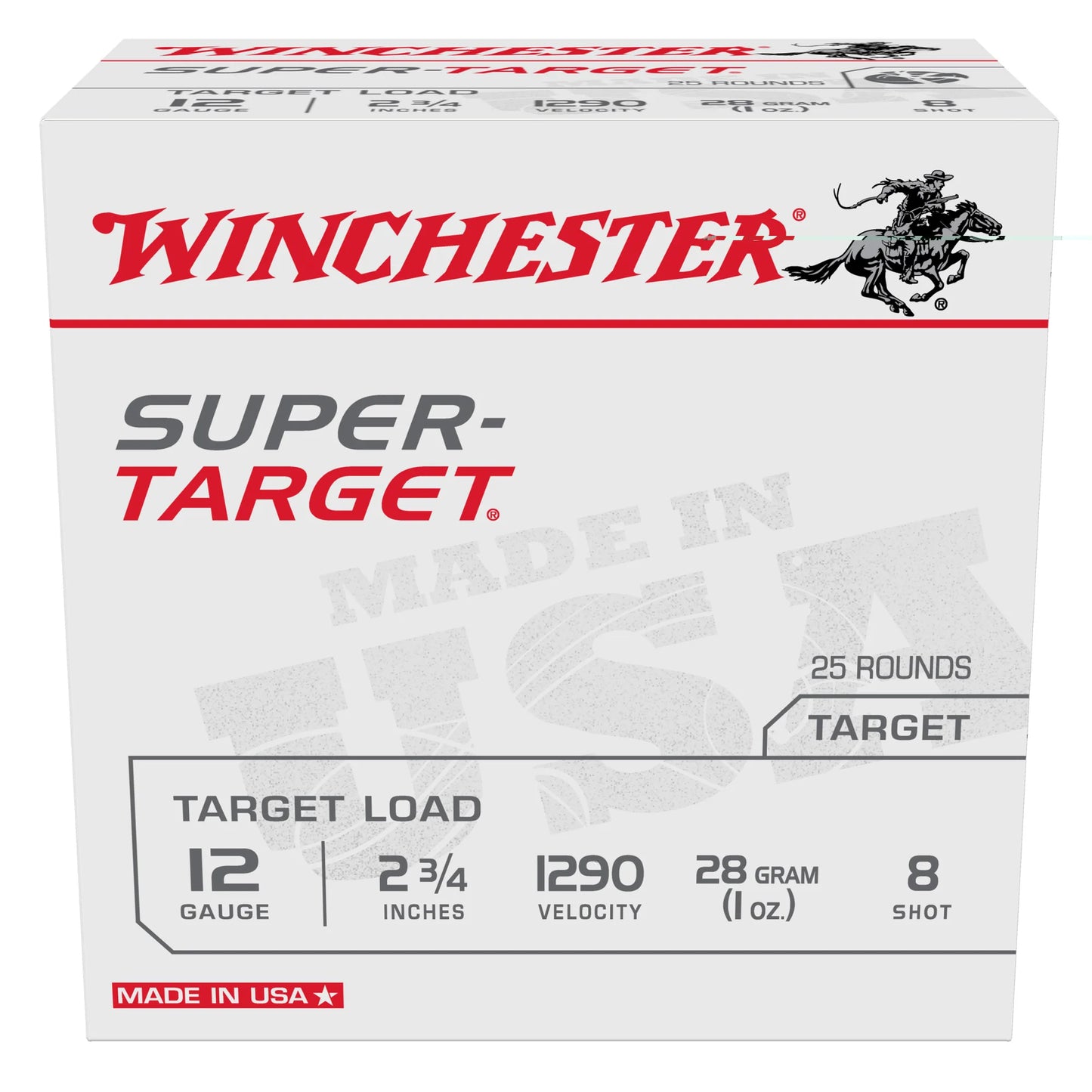 Winchester Ammunition, Super Target, 12 Gauge 2.75", #8, 1 oz, Shotshell  (25 Round Box)