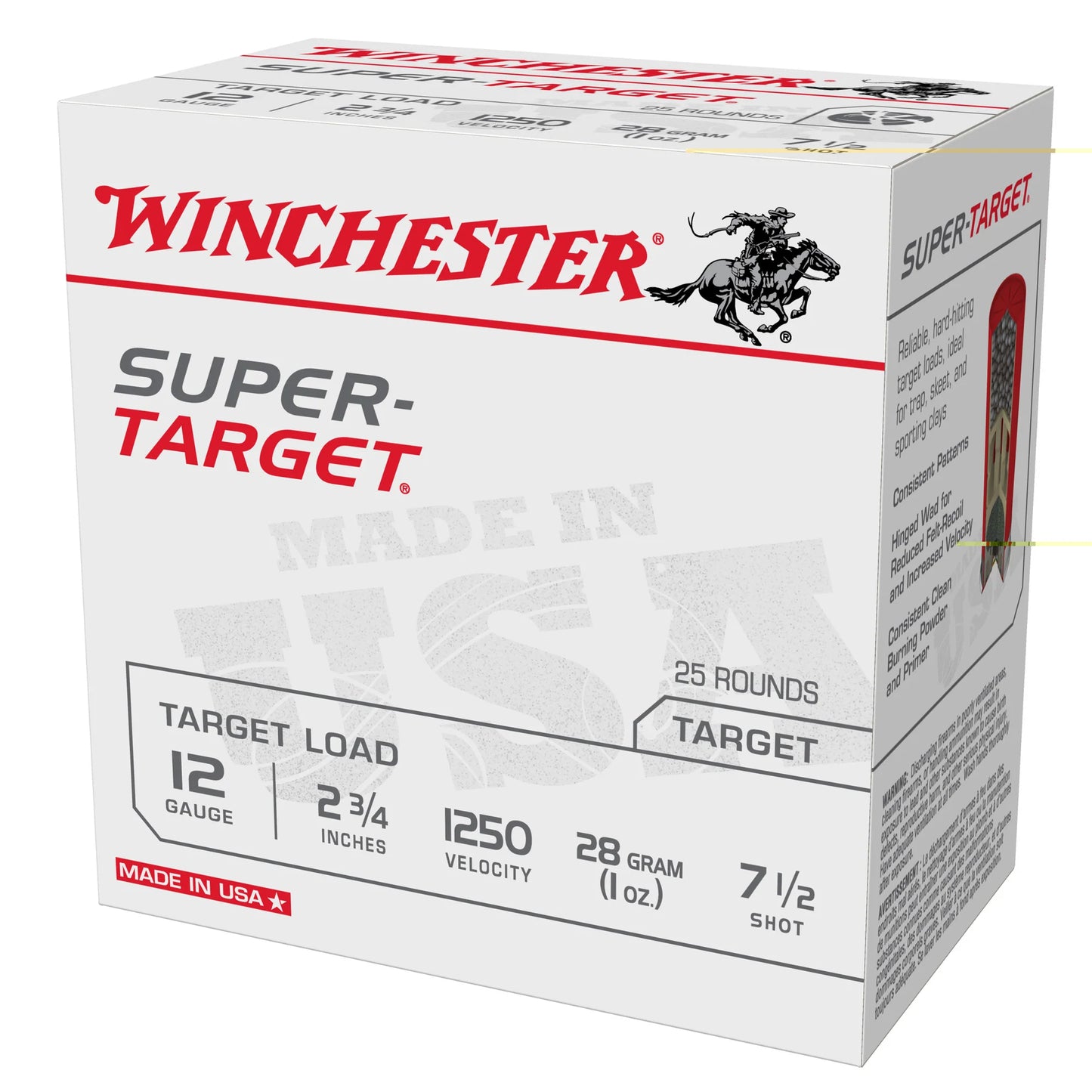 Winchester Ammunition, SUPER-TARGET, TARGET LOAD, 12 Gauge 2.75", #7.5, 1 oz, Shotshell  (25 Round Box)