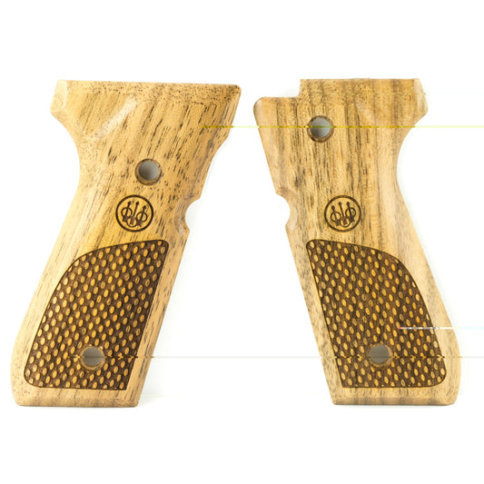 Beretta Grips 92 96 Wood Oval Chkrng