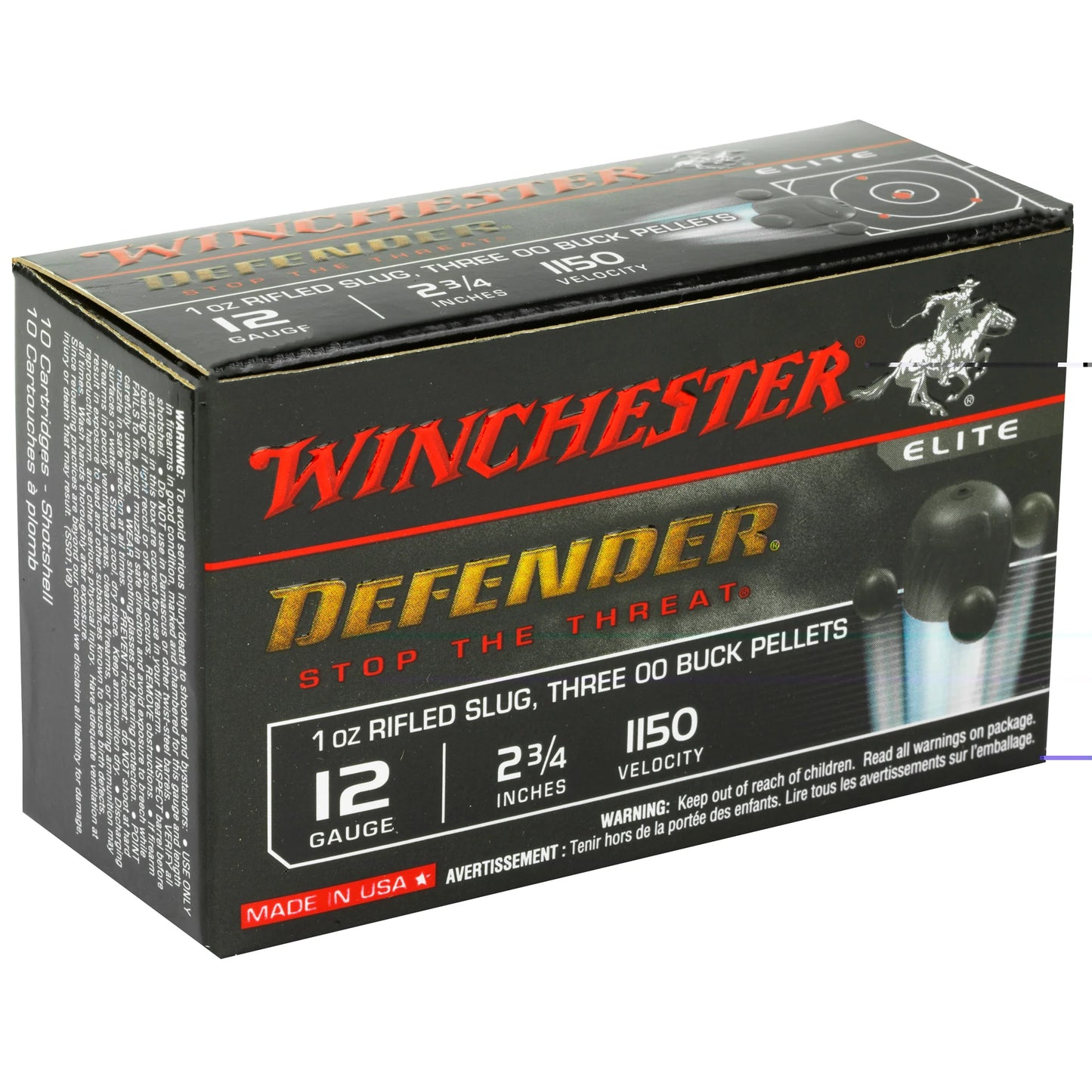 Win Defender 12ga 2.75" 3-00/1oz 10/