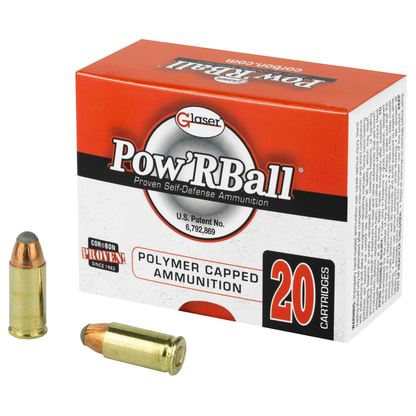 Corbon Ammo, Pow'rBall, 32ACP, 55 Grain, Polymer-Tipped, 20 Round Box