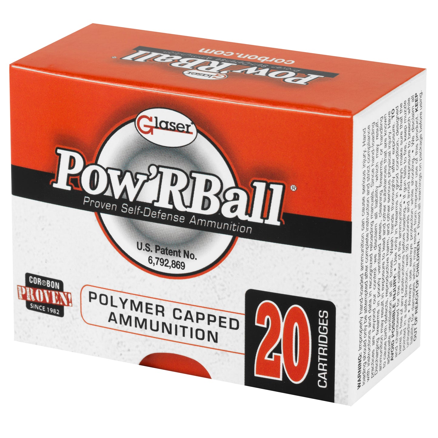 Corbon Ammo, Pow'rBall, 32ACP, 55 Grain, Polymer-Tipped, 20 Round Box