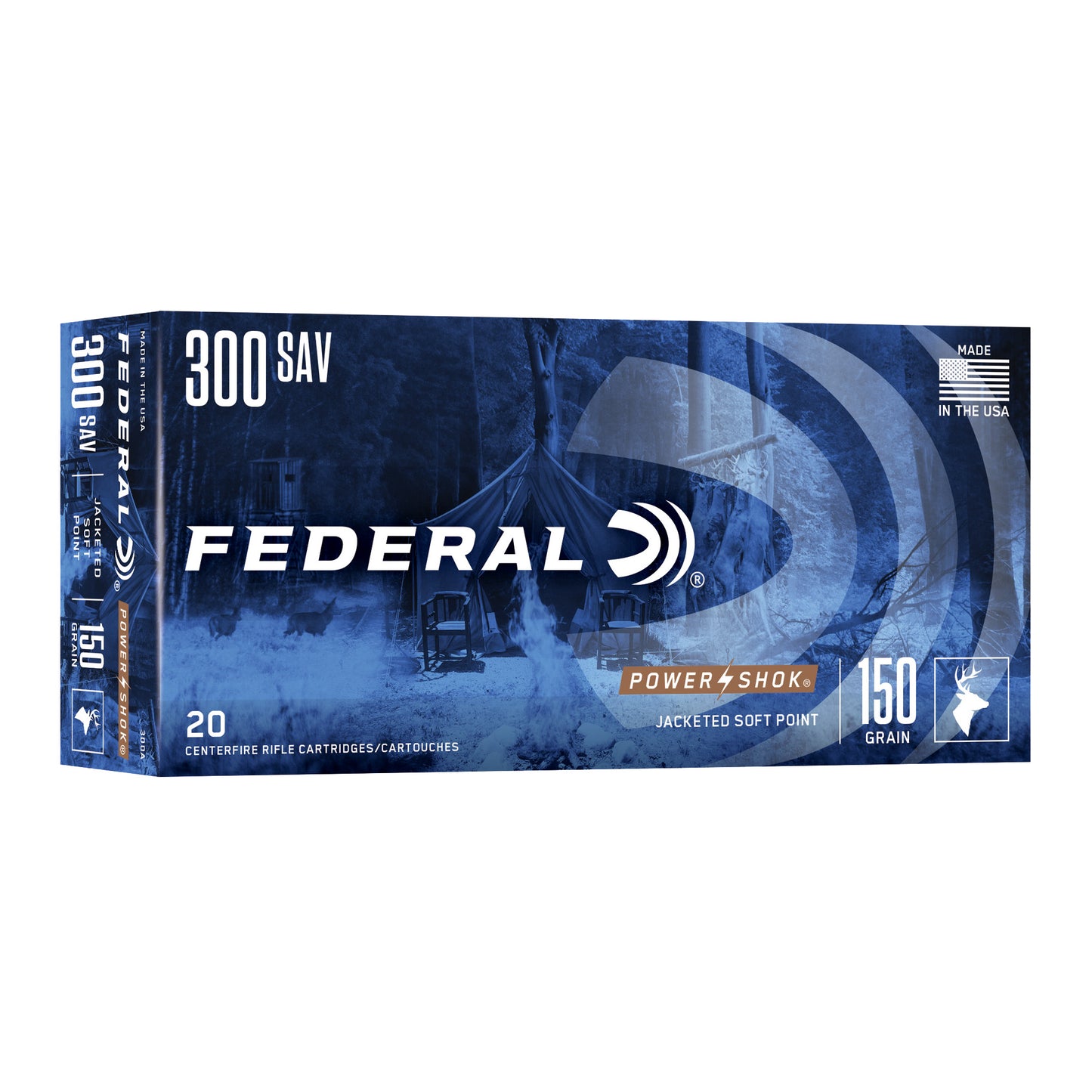 Federal, PowerShok, 300 Savage, 150 Grain, Soft Point, 20 Round Box