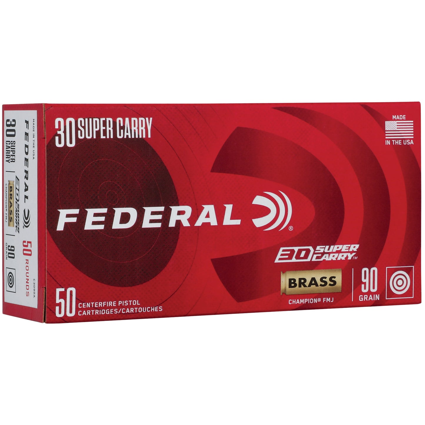 Federal, Champion, 30 Super Carry, 90 Grain, Full Metal Jacket, 50 Round Box