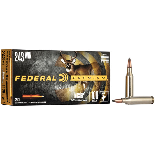 Federal, Premium, 243 Win, 100 Grain, Nosler Partition  (20 Round Box)