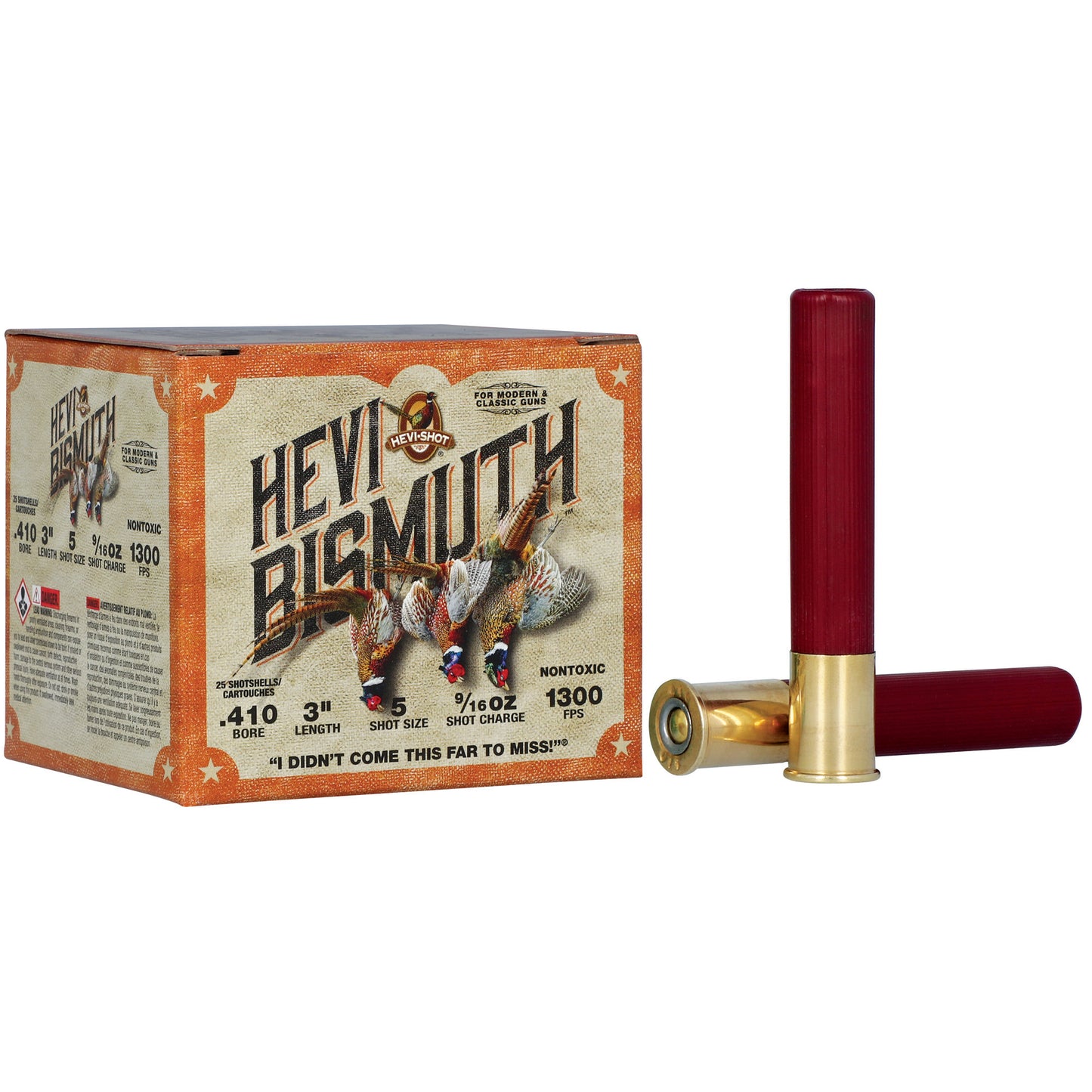 HEVI-Shot, Hevi-Bismuth Upland, 410 Bore, 3" Chamber, #5 Shot, Steel Pellets  (25 Round Box)