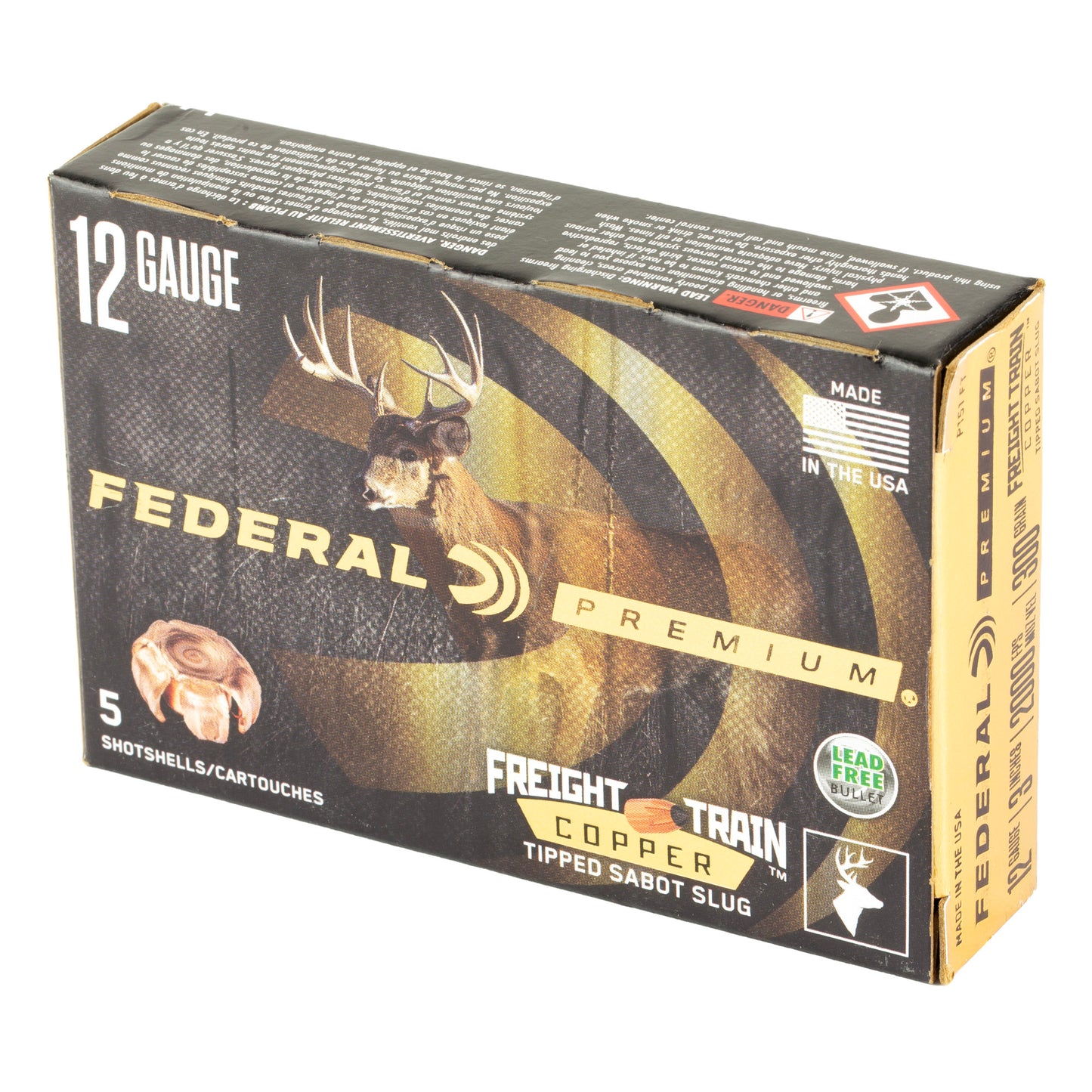 Federal, Freight Train, 12 Gauge, 3", 300 Grain, Copper Sabot, (5 Round Box)