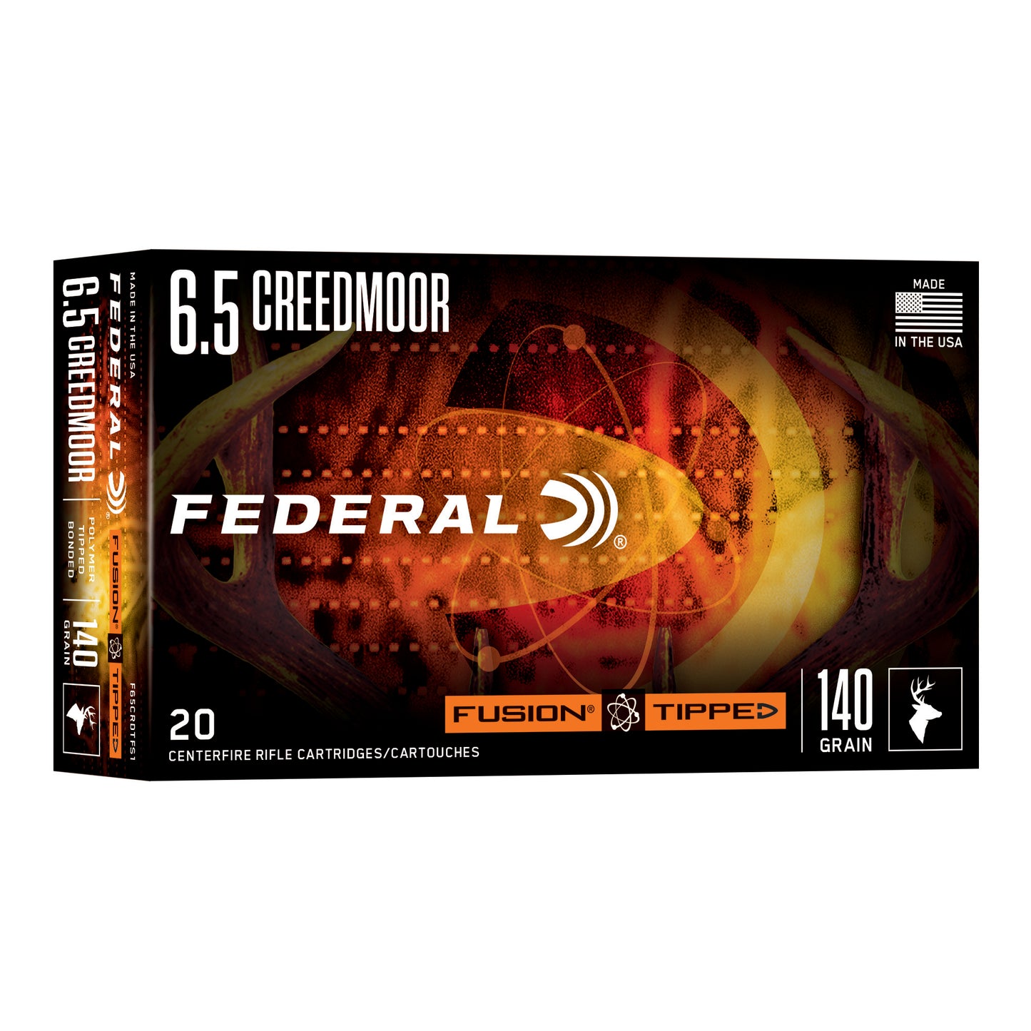 Federal, Fusion, 6.5 Creedmoor, 140 Grain, Fusion Polymer Tip, 20 Round Box