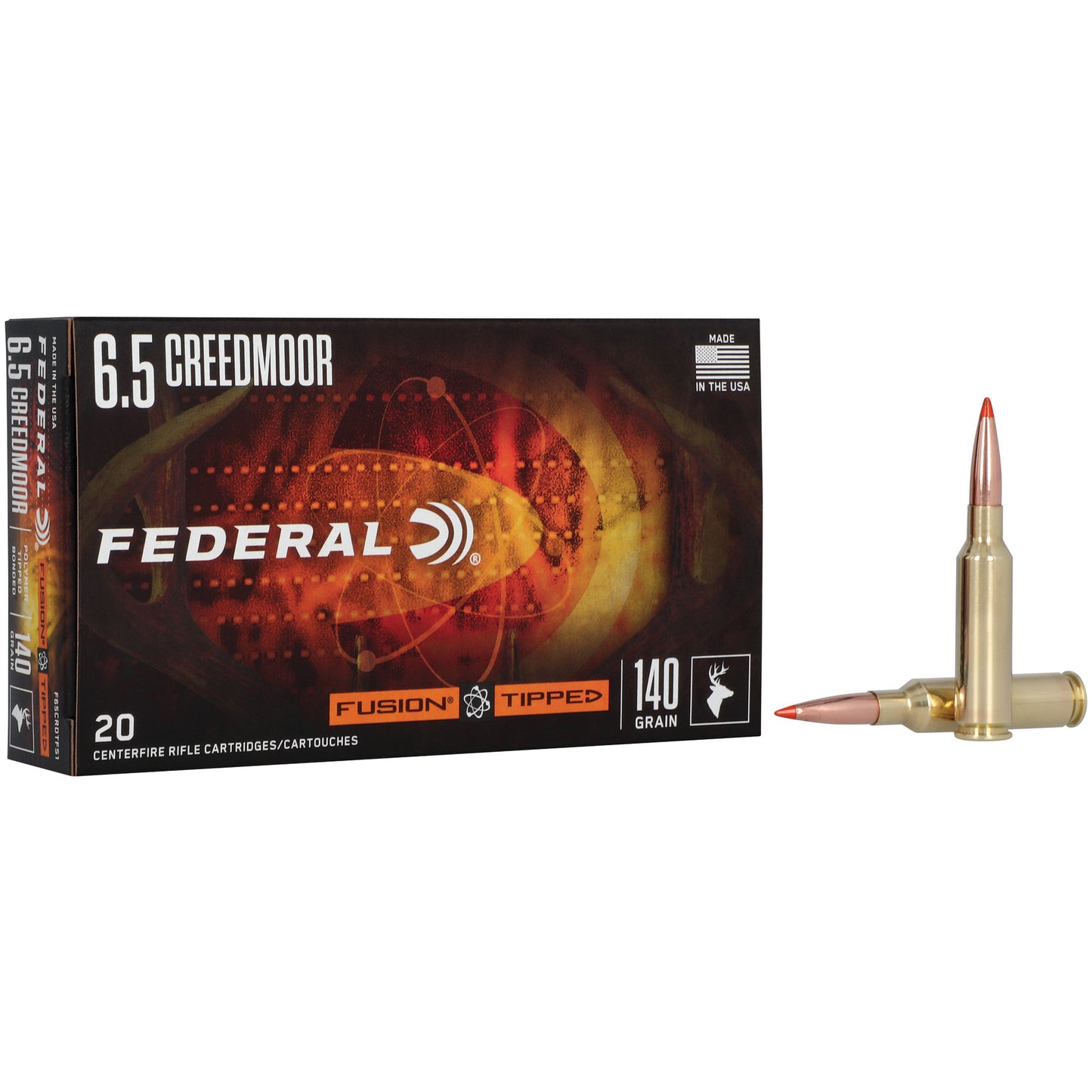 Federal, Fusion, 6.5 Creedmoor, 140 Grain, Fusion Polymer Tip, 20 Round Box