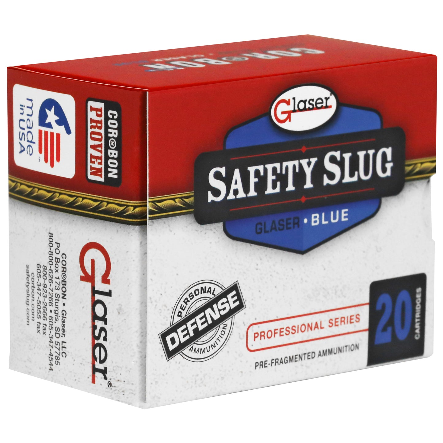 Glaser, Blue, 357MAG, 80 Grain, Pre-Fragmented   (20 Round Box)