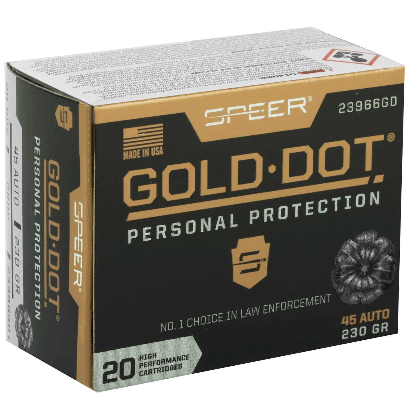 Speer Ammunition, Speer Gold Dot, Personal Protection, 45ACP, 230 Grain | HP |  (20 Round Box)