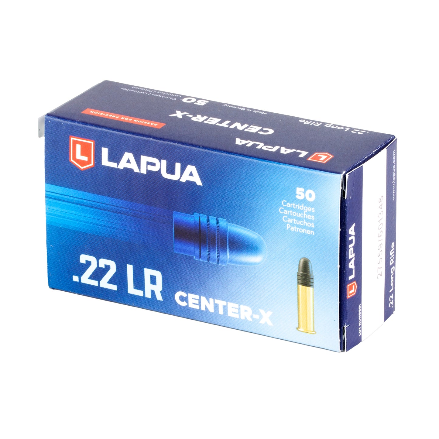 Lapua, Center-X, 22 LR, 40 Grain, Lead Round Nose, 50 Round Box