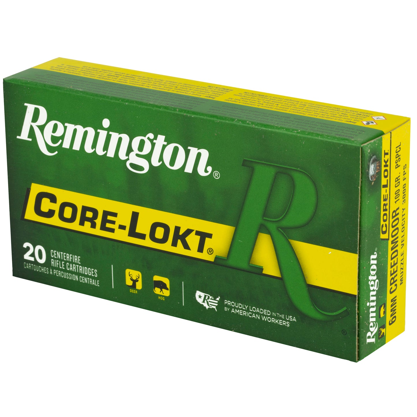 Remington, Core-Lokt PSP, 6MM Creedmoor, 100 Grain, Pointed Soft Point, 20 Round Box