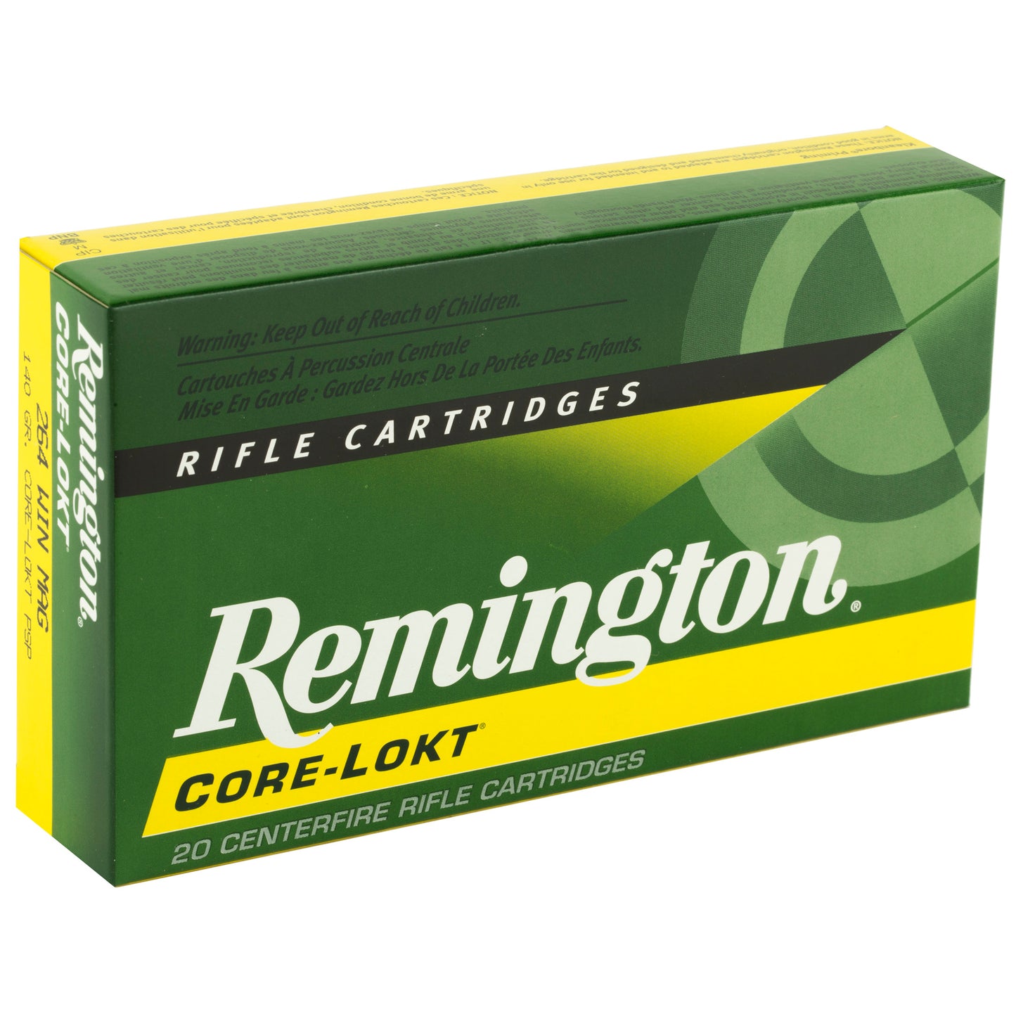 Remington, Core Lokt, 264 Winchester, 140 Grain, Pointed Soft Point, 20 Round Box