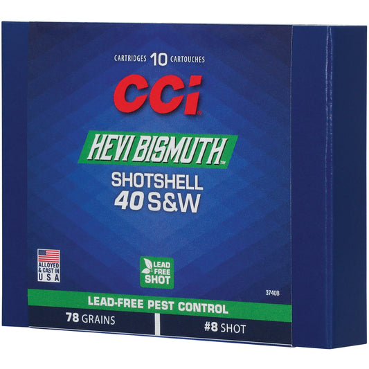 CCI Ammunition, Hevi-Bismuth, 40 S&W, Bismuth Shot, (10 Round Box)