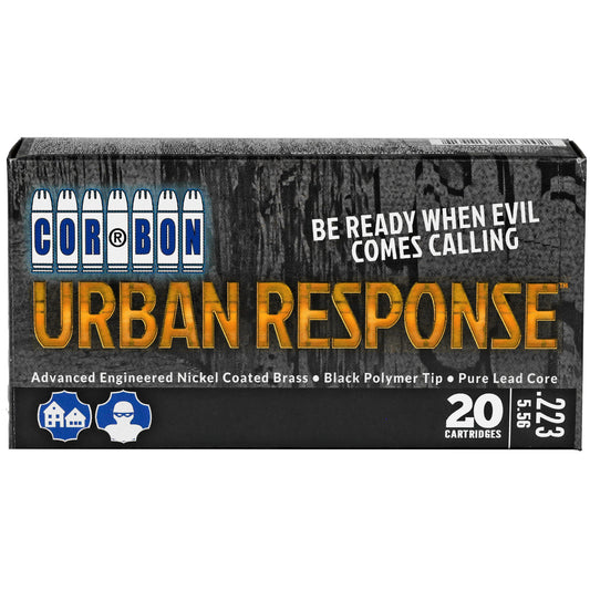 Corbon Ammo, Urban Response, 223 Remington, 55 Grain, Jacketed Hollow Point, 20 Round Box, Fragments to Minimize Over Penetration in Urban Environments