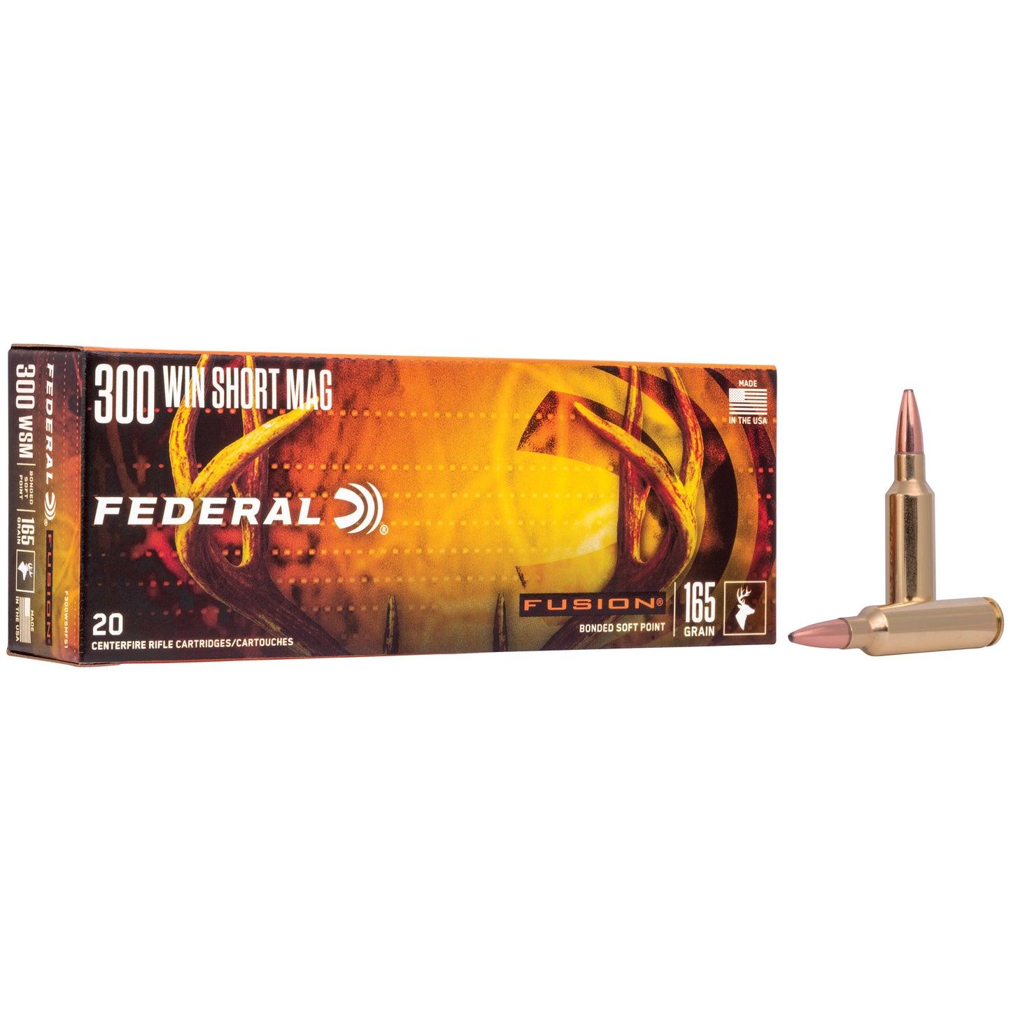 Federal, Fusion, 300WSM, 165 Grain, Boat Tail, 20 Round Box