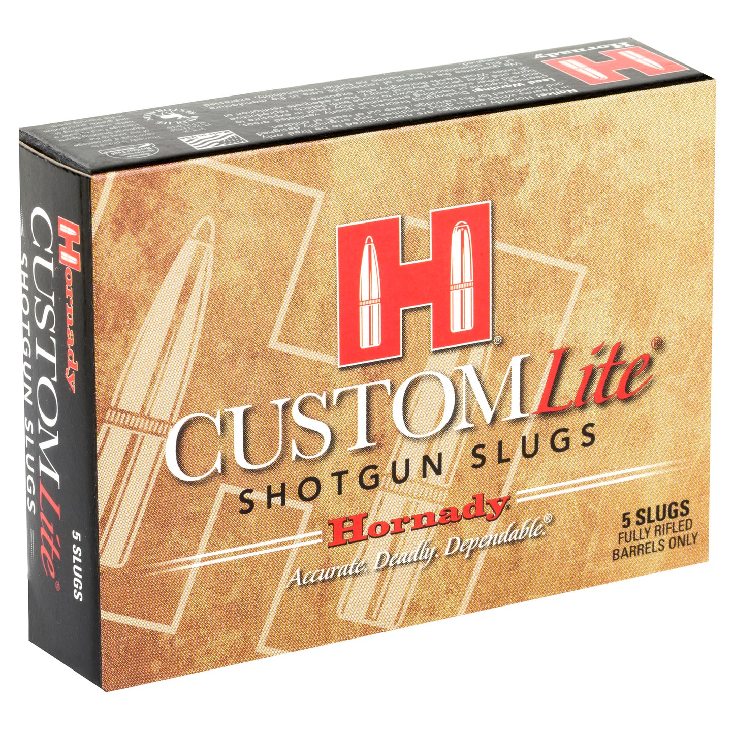 Hornady, Custom Lite, 20Ga FTX, 2.75", 250 Grain, Sabot Slug  (5 Round Box)