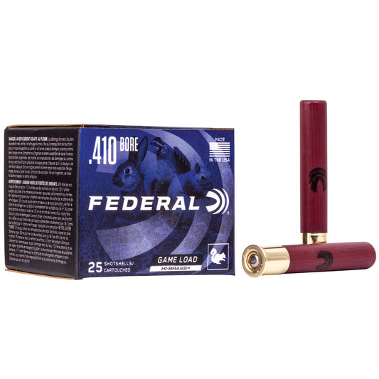 Federal, GameShok, 410 Gauge, 3", #4, Max Dram, .6875oz, Shotshell Lead Shot  (25 Round Box)