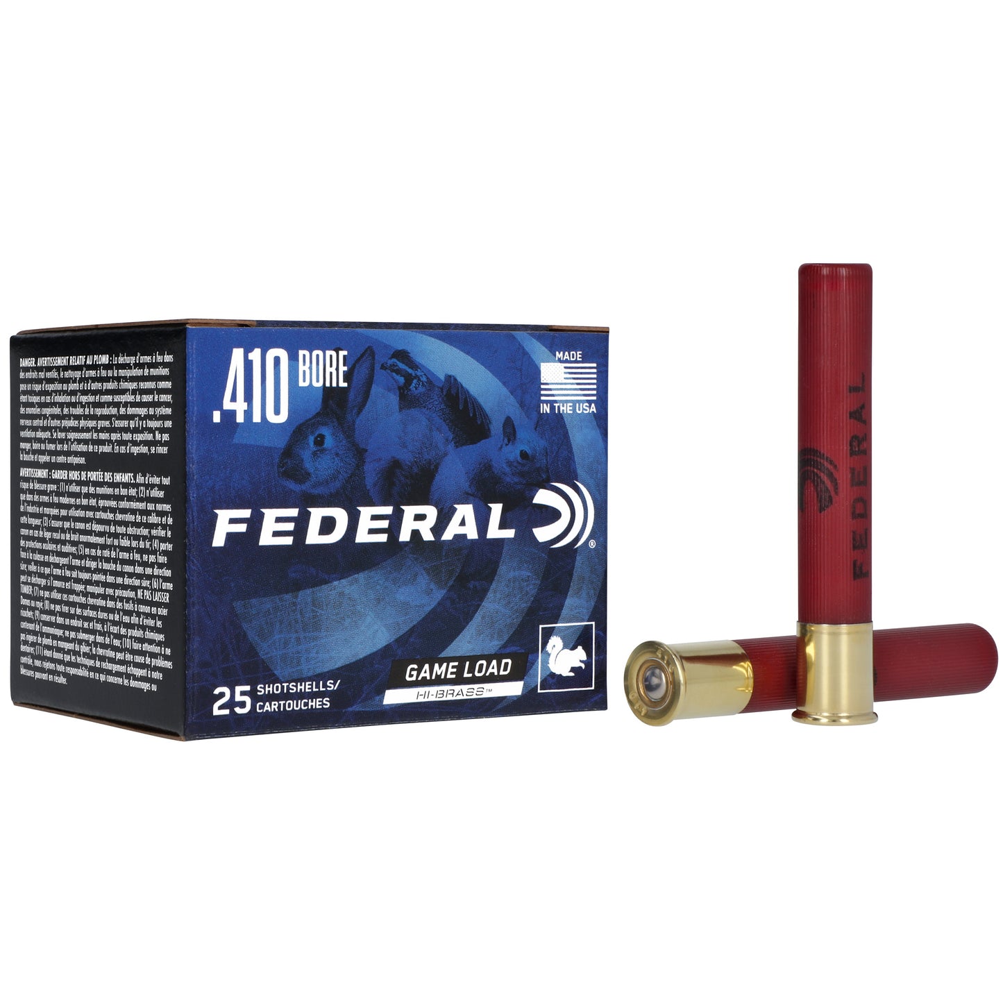 Federal, GameShok, 410 Gauge, 3", #5, Max Dram, .6875oz, Shotshell Lead Shot  (25 Round Box)