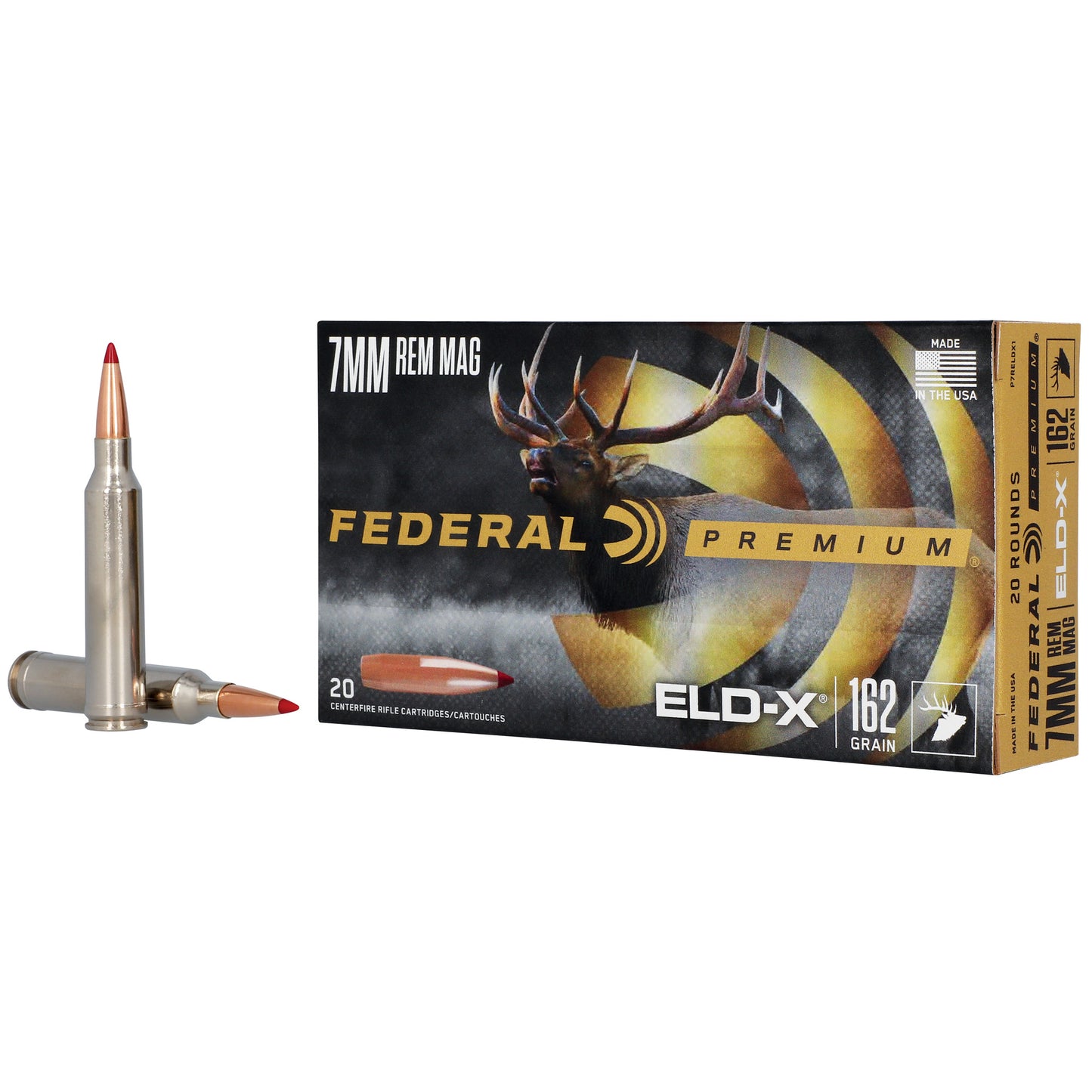 Federal, Federal Premium, Extremely Low Drag eXpanding, 7MM Remington, 162 Grain, Polymer Tip, (20 Round Box)