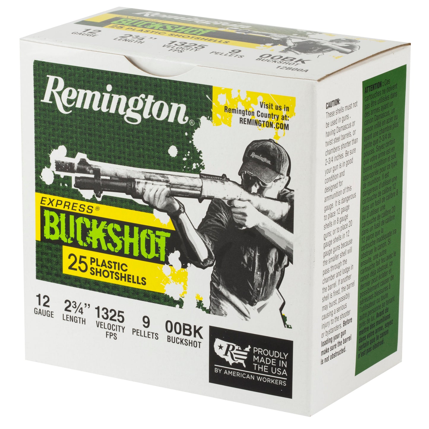 Remington, Express, 12 Gauge, 2.75", 00 Buck, (25 Round Box)